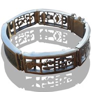 Block Bracelet With Hieroglyphs